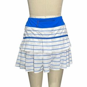 Lululemon Athletica Blue and White Striped Mini Skirt